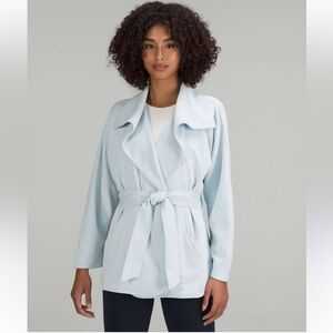 Lululemon Women's Softstreme Belted Wrap in Powder Blue with Tank Top